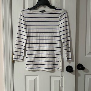 Lauren Ralph Lauren Blue and White Striped Shirt Size Small S